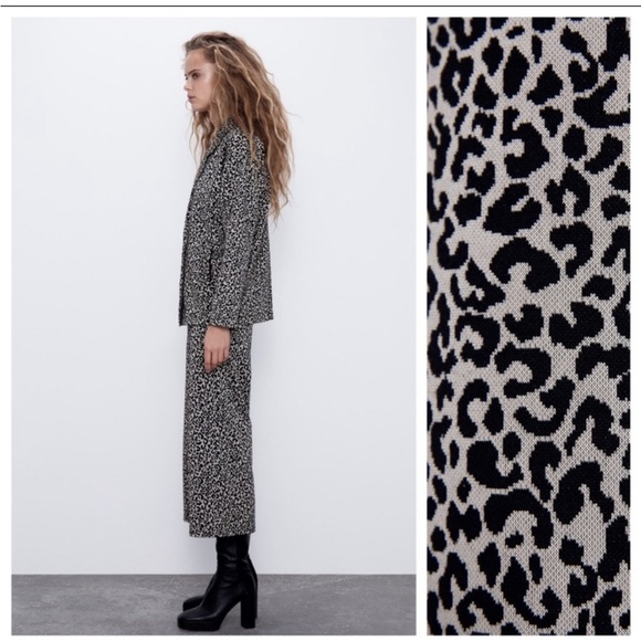 Brand new without tags awesome Zara and animal print knit pants size medium - Picture 4 of 6